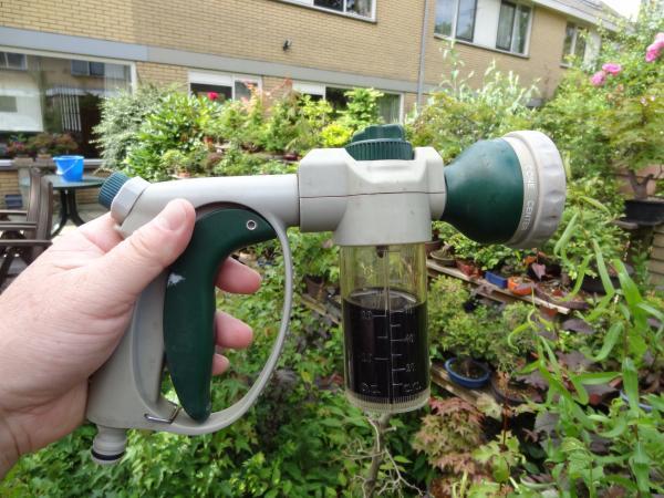 foliar fertilizer attached to hose nozzel
