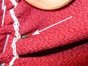 Figure 6. Check fabric under chairs for evidence of bedbugs.